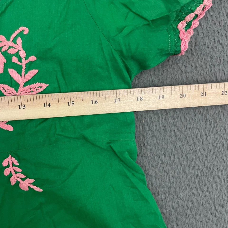 Top túnica Odd Molly para mujer talla 1 pequeño verde bordado boho algodón informal Foto 2 de 4