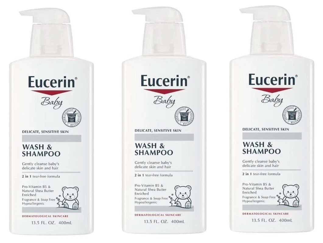 BL Eucerin Baby Wash And Shampoo 13.5oz X 3 Packs