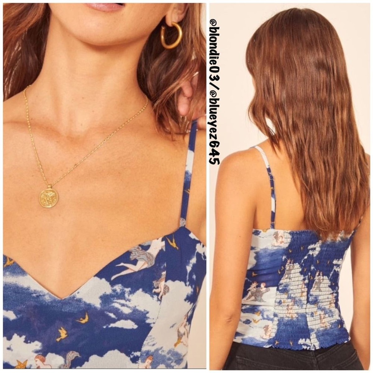 Reformation Heaven Angel print top 2 | eBay