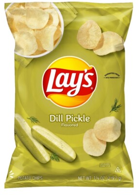 Lay's Dill Pickle Potato Snack Chips,7.75 oz Bag
