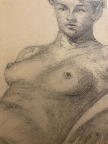 VINTAGE MYSTERY ARTIST DRAWING OF NUDE WOMAN eBay