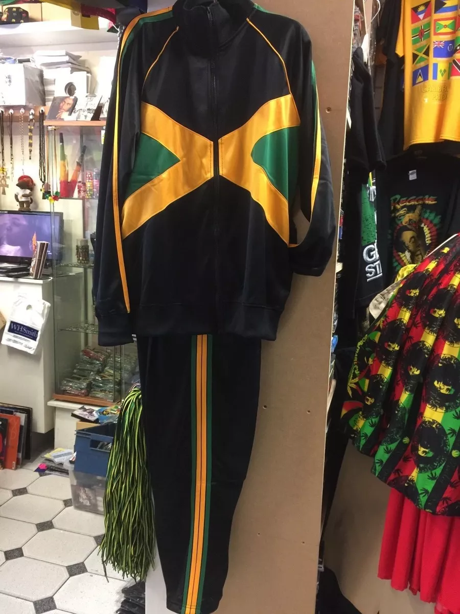 JAMAICA FLAG BLACK YELLOW GREEN COLOURS TRACKSUIT ROOTS REGGAE