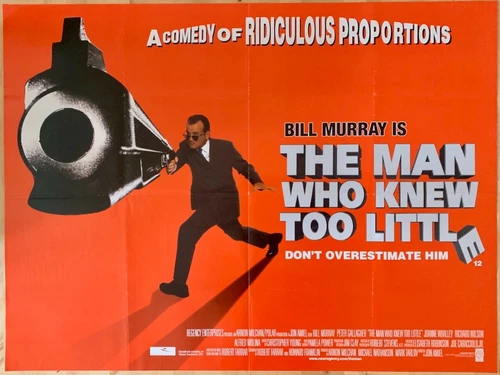 THE MAN WHO KNEW TOO LITTLE [1997] Bill Murray - Original UK QUAD Poster