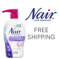 Nair Hair Remover Cream Shower Power Max Leg Body Lavender Vitamin E Lot FREE SH
