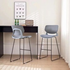 2PCS BAR STOOLS PLASTIC RESTAURANT STOOL CLASSIC BAR STOOL BREAKFAST BARS CHAIRS
