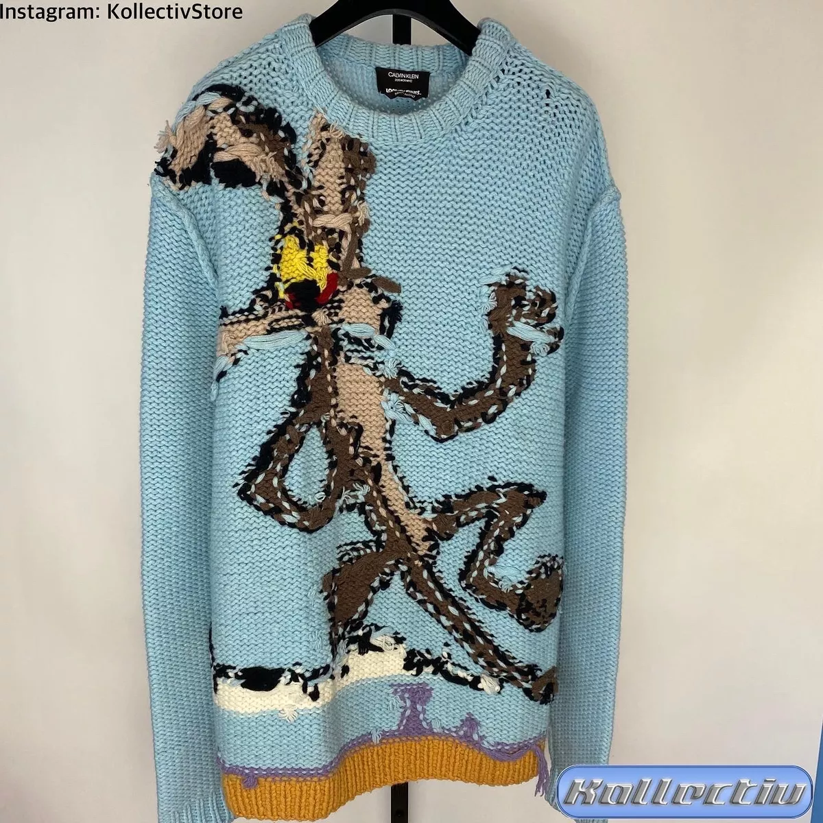 CALVIN KLEIN 205W39NYC ‘Looney Tunes’ Roadrunner Knit Intarsia Sweater CALVIN KLEIN 205W39NYC ‘Looney Tunes’ Roadrunner Knit Intarsia Sweater