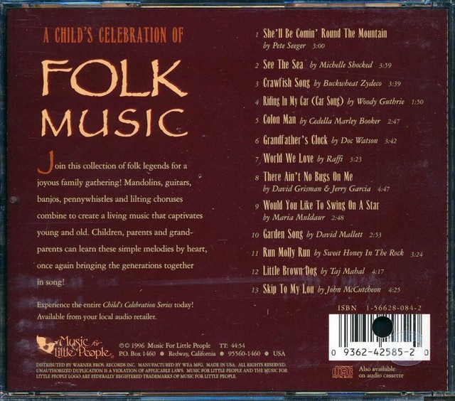 A Children's Celebration of Folk Music by Various Artists (CD, Apr1996