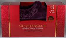 Charter Club Memory Foam Cushioning Slippers Slides Mauve Wine Color Size S 5-6