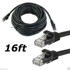Cat 6 CAT6 16ft Cord Cable 500mhz Ethernet Internet Network LAN RJ45 UTP Black