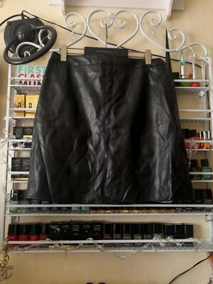 Women's Primark Size 10 Black Faux Leather Mini Skirt UK