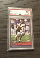 2001 Pacific DREW BREES #453 RC SP/#'d Graded Rookie On-Card Auto PSA 9 Beauty!