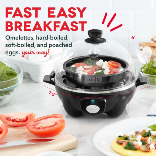 DASH Rapid Egg Cooker 6 Egg Capacity Electric Cooker in Black DASH Rapid Egg Cooker 6 Egg Capacity Electric Cooker in Black