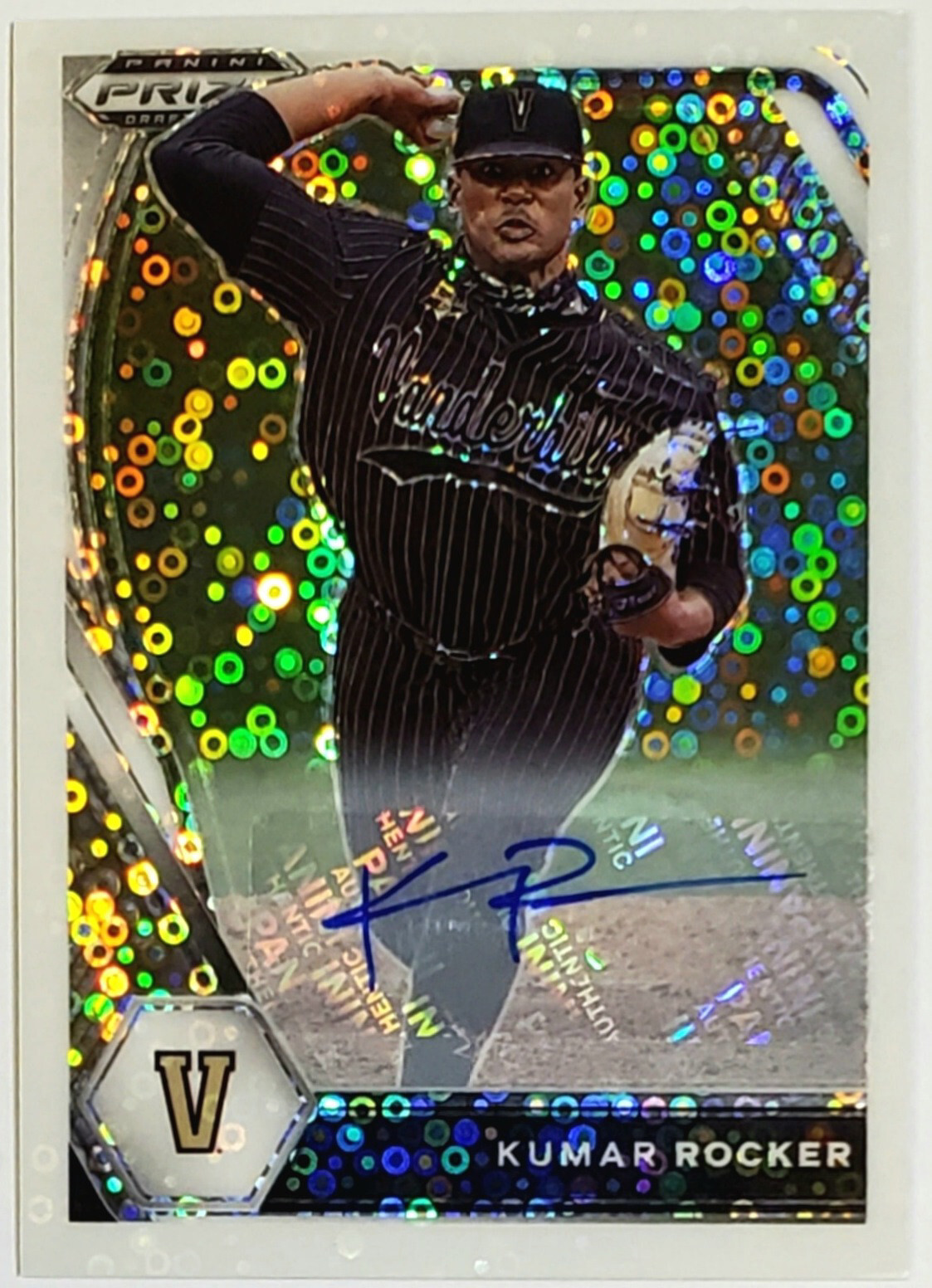 🔥 KUMAR ROCKER ROOKIE AUTO WHITE DONUTS #'D/50 2021 PANINI PRIZM DRAFT #PDP10