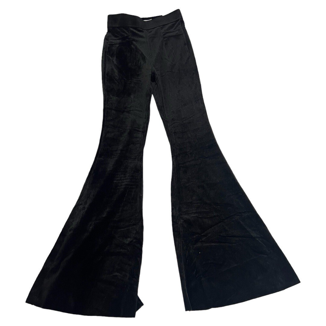 KANCAN black velvet corduroy high-rise wide leg pants size S NWT