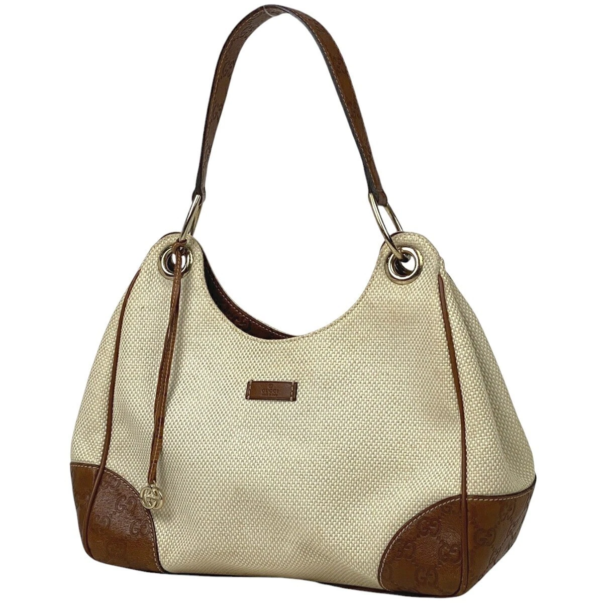 GUCCI Shima Sac à Bandoulière Un Sac à Main Cuir Blanc Marron 257265 Femme
