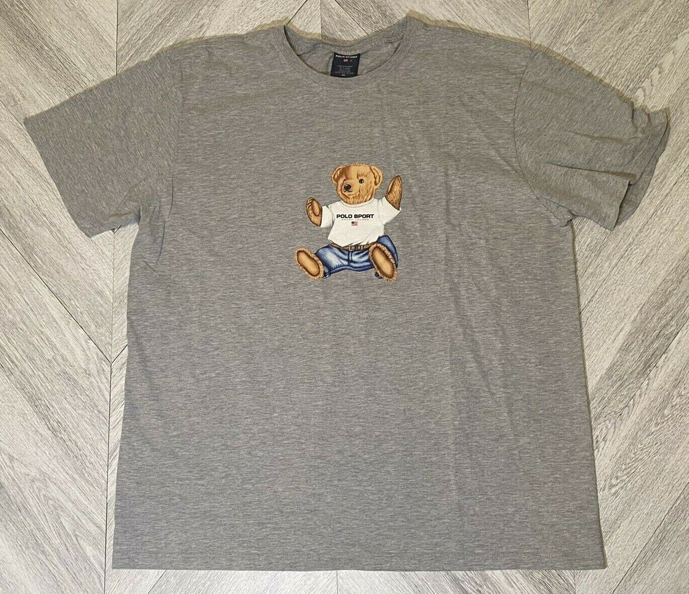 Ralph Lauren Polo Sport Bear Vintage Mens T-Shirt 90's Sitting Bear Grey |  eBay