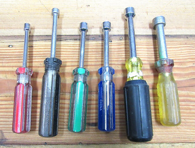 MIX MAKER Nut Driver Set 6 Piece Set 5/16 1/4 3/8 7/16 1/2 IN GOOD CONDITION