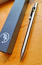 Tactile Turn Switch Pen With Pocket Clip Titanium EasyFlow Ink Fidget Friendly