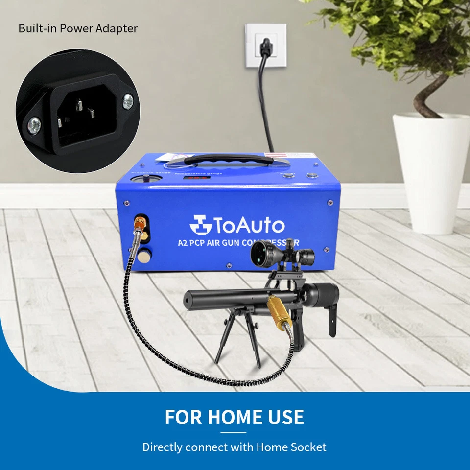 Portable 30MPA Auto-Stop 12V/110V PCP Air Compressor for Rifle Airgun Paintball - Image 3 of 4