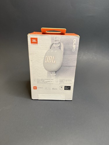 JBL Clip 5 Portable Mini Bluetooth Speaker, White - Picture 3 of 5