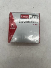 New Sealed Iomega Zip 250MB Disks - Box of 4 PC/ Mac Free Shipping