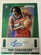 Bub Carrington 2024-25 Panini Prizm Deca Green Shimmer Rookie Auto /25 #PDS-BUB