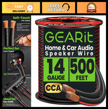14 Gauge Speaker Wire 500ft - High-Quality Speaker Cable for Car Audio, Home The