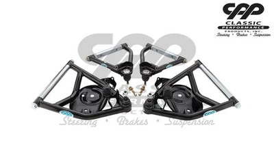 1973-87 CHEVY C10 TRUCK FRONT BLACK TUBULAR UPPER LOWER CONTROL ARMS USA MADE - Bild 1 von 4