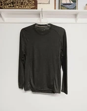 Smartwool Merino Wool Baselayer Mens L Striped Long Sleeve Pullover Top READ