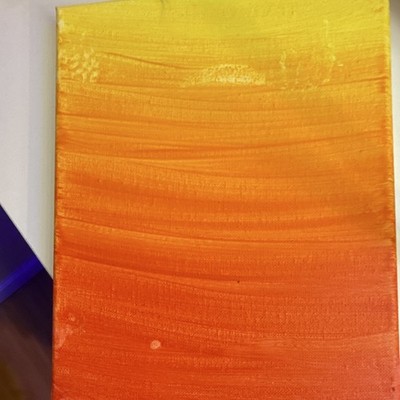 Abstract Yellow-to-Orange Gradient Canvas Painting, Unframed Single Piece