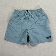 Patagonia Swim Trunks Shorts Youth Medium Blue Mesh Lined Drawstring Pockets