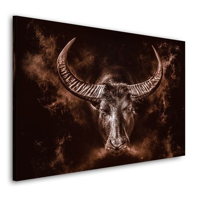 STIER IN SEPIA LEINWAND BILD XXL BULLE NATUR WANDBILDER KUNSTDRUCK BILDER KUNST