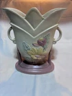 Vintage Hull pottery magnolia vase, double-handled, 9-inches