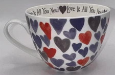 Portobello By Inspire All You Need Is Love Watercolor Hearts England Coffee Mug