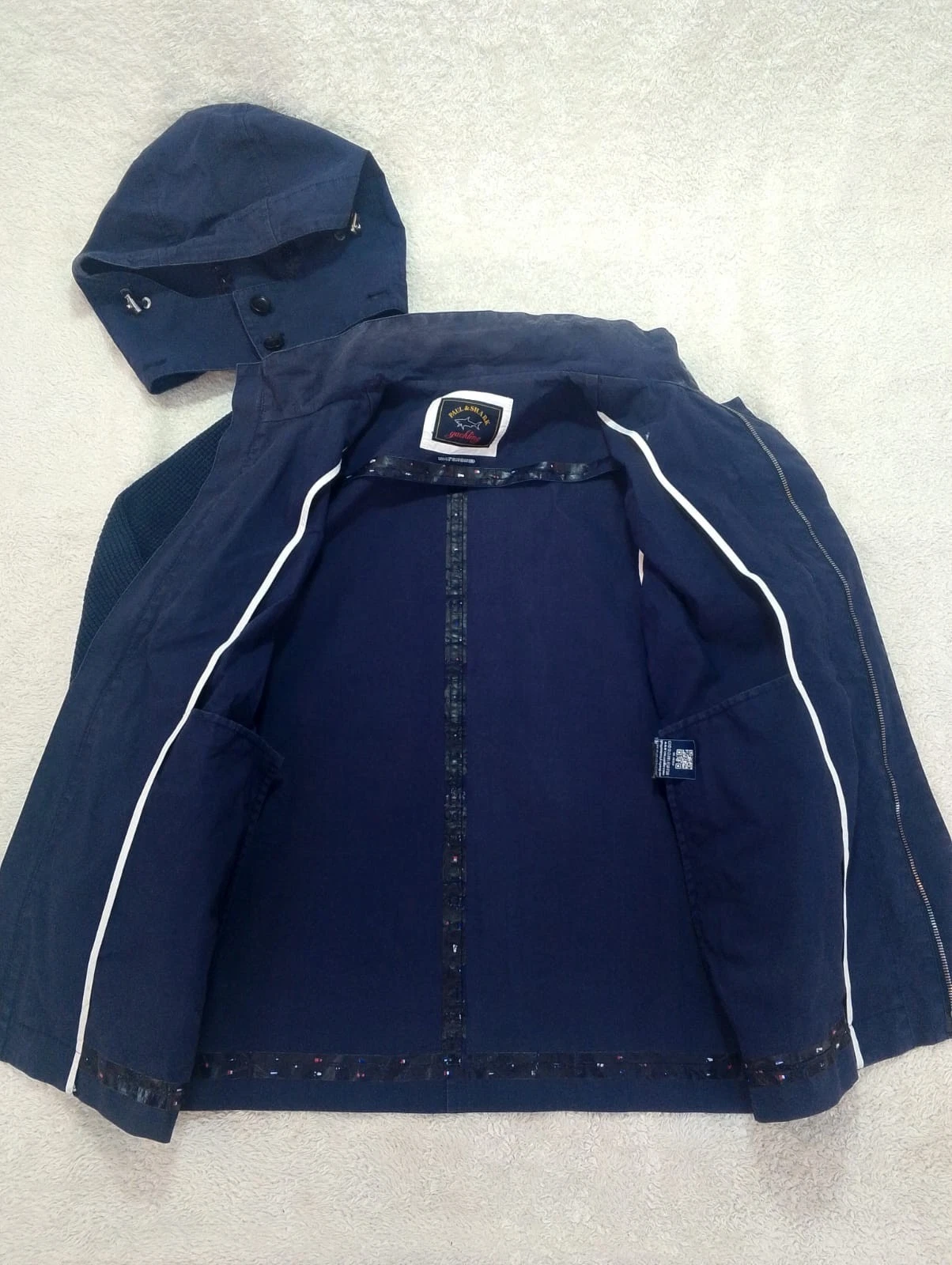 Rare Vintage Paul & Shark Hybrid Duffle Coat Jacket Wool Knit Men's Size M Italy - product detail image 11