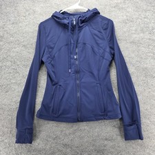 89th  Madison Jacket Womens Small Blue Full Zip Hooded Thumbholes Activewear