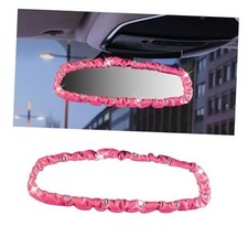 Elastic Bling Rear View Mirror Cover, Crystal Rhinestone Auto Rear View Pink