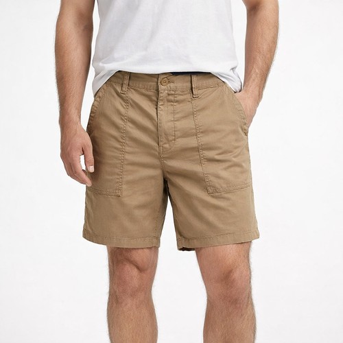 Męskie spodenki cargo Mutual Weave rozmiar 34 khaki 100% bawełna casual outdoor kieszenie - Zdjęcie 1 z 12