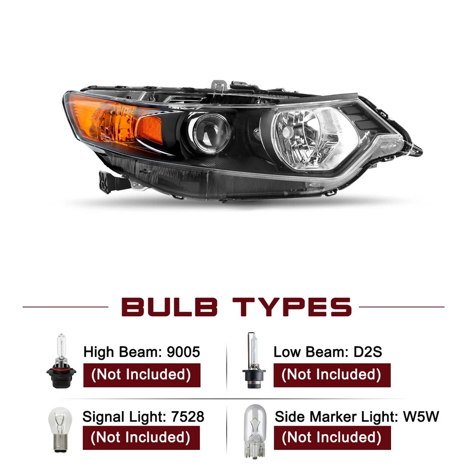 Repuesto de faros laterales de pasajero derecho oculto xenón para Acura TSX 2009-2014 Foto 2 de 4
