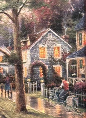 Thomas Kinkade (American), Authentic c.2000 Print "Hometown Morning" Signed COA! - Picture 13 of 17