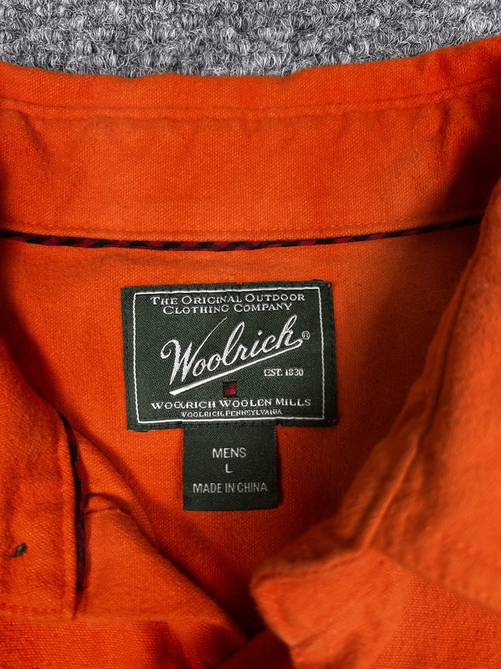 Woolrich Shirt Mens Large Orange Button Up Long Sleeve Workwear Outdoor Casual - Image 3 of 4
