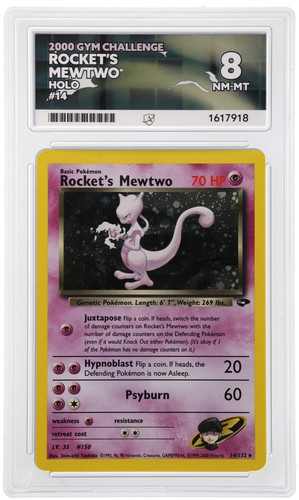 Rocket's Mewtwo (Unlimited) graded ACE 8 for sale on eBay