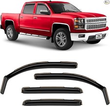 Glass in-Channel Extra Durable Rain Guards For Silverado 14-18 1500/2500/3500