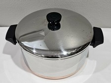 Vintage Revere Ware 4-1/2 QT -89e- Stock Pot Copper Bottom Clinton USA -W/ LID