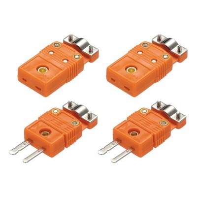 N-Typ Thermoelement Drahtverbinder Buchse Stecker Temperatur 220°C Orange 2stk