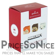 Hallmark Ornament 2025 Mini Minecraft Alex, Steve and Arctic Fox Ornaments