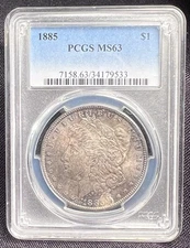 1885 Morgan Silver Dollar PCGS MS63 (34179533)