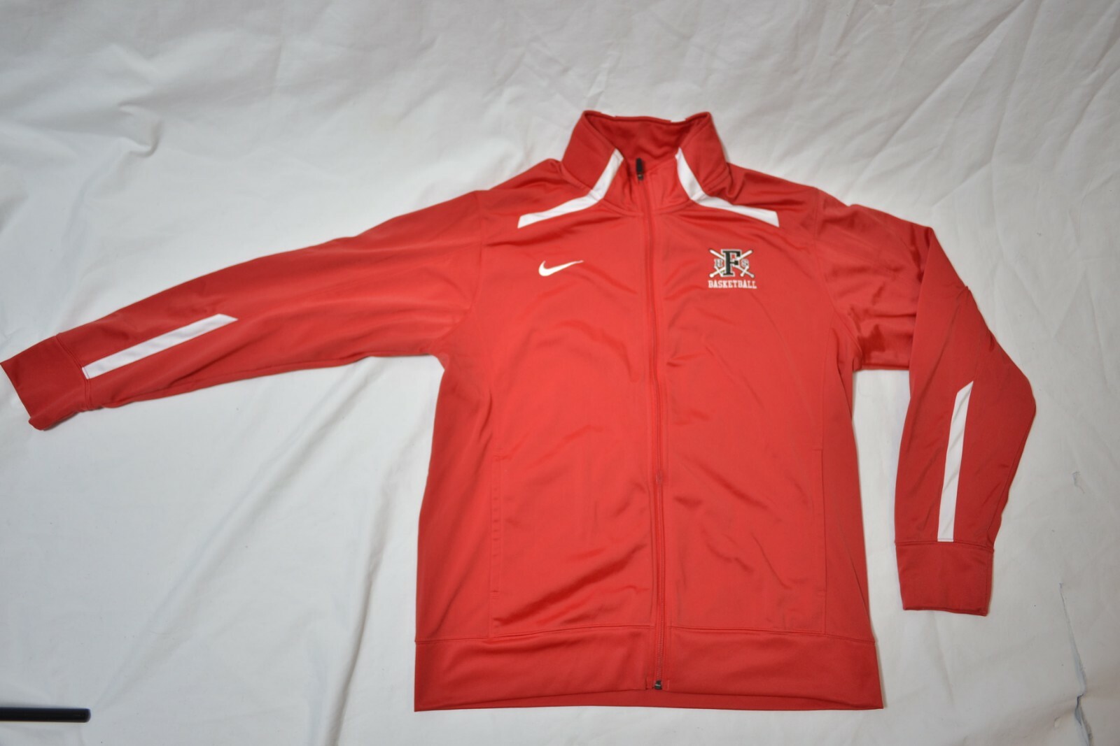 NIKE FULL ZIP RED ATHLETIC JACKET MENS LARGE Basketba… Gem
