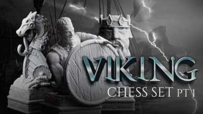 Viking Chess Pieces - 12k Resin Print -High Quality - Pieces Only