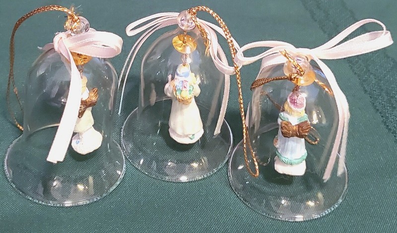 Adorable Lot of 3" Glass Christmas Bell Ornaments